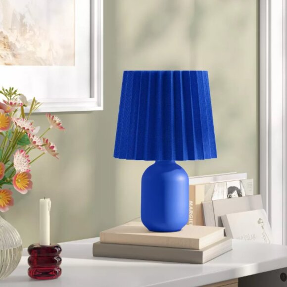 2 pcs Blue Mini Ceramic Lamp Brand New in a Box - Picture 3 of 5